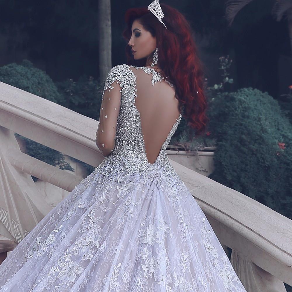 Wholesale Princess Lace Wedding Dress Long Train, Bridal Gown ,Dresses For Brides