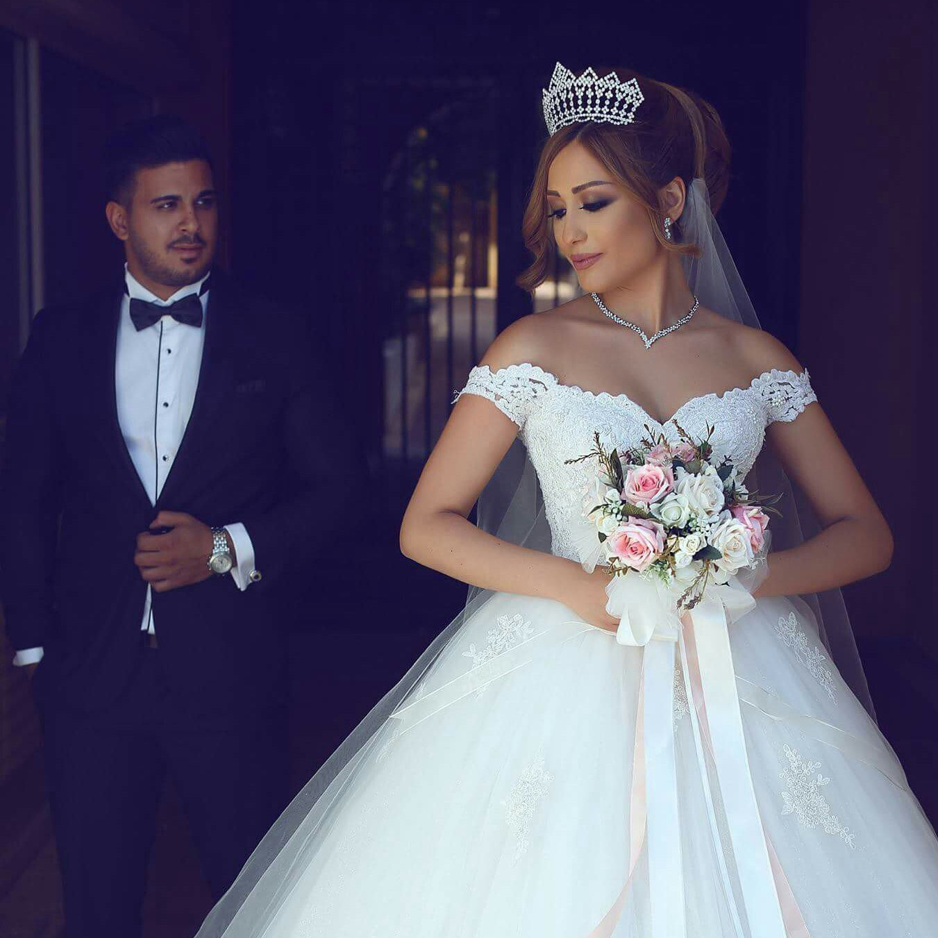 New Wedding Dress Off The shoulder Sleeves, Bride Dress