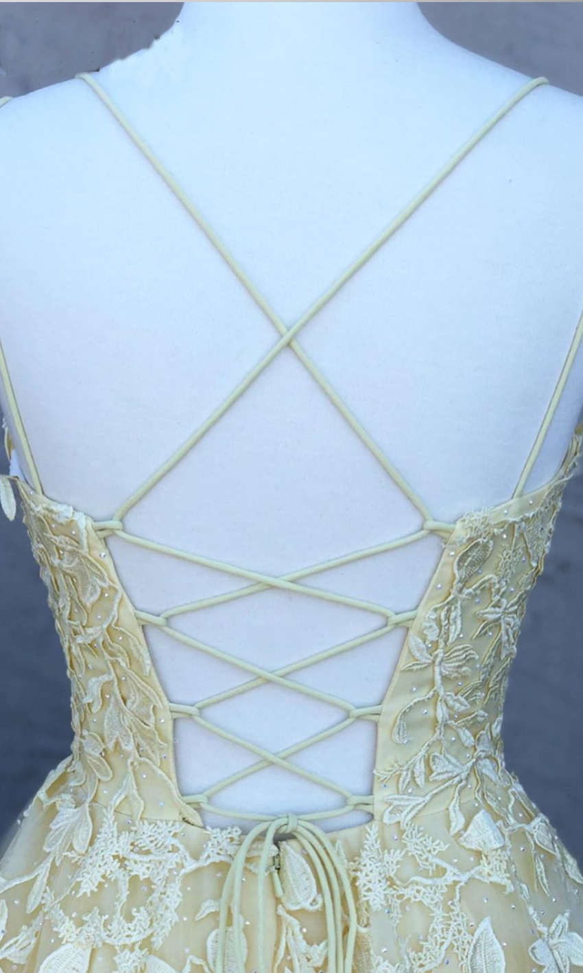 New Style Yellow Prom Dress 2020, Prom Dresses, Pageant Dress, Evening Dress, Ball Dance Dresses, Graduation School Party Gown