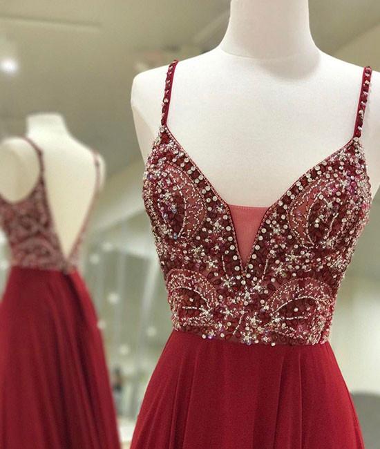 Burgundy Prom Dress, Prom Dresses, Evening Gown, Graduation School Party Dress, Winter Formal Dress