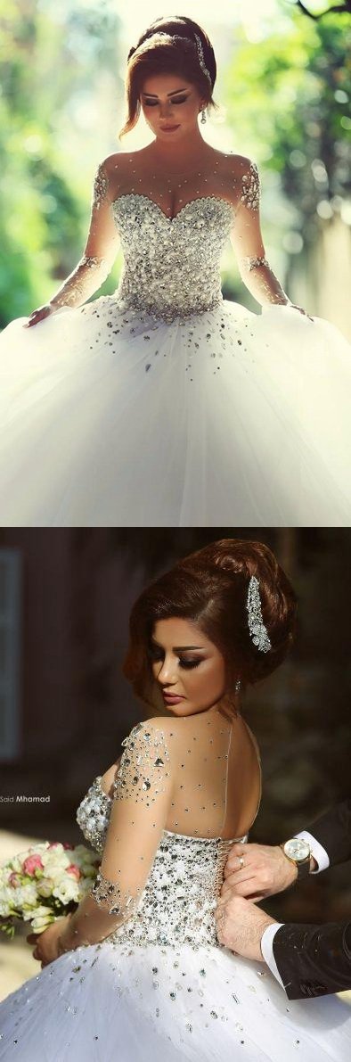 Wholesale Princess Wedding Dress Long Sleeves, Bridal Gown ,Dresses For Brides