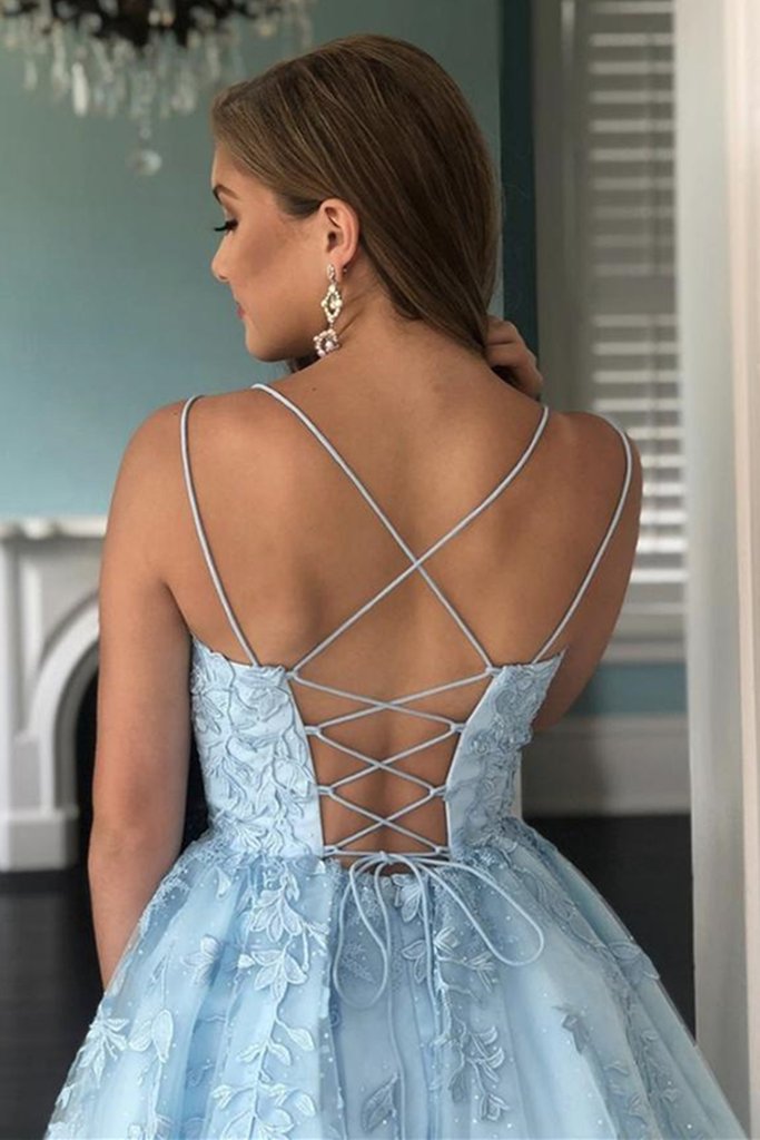 Light Blue Lace Homecoming Dress 2021, Short Prom Dress, Formal Outfit, Back to School Party Gown