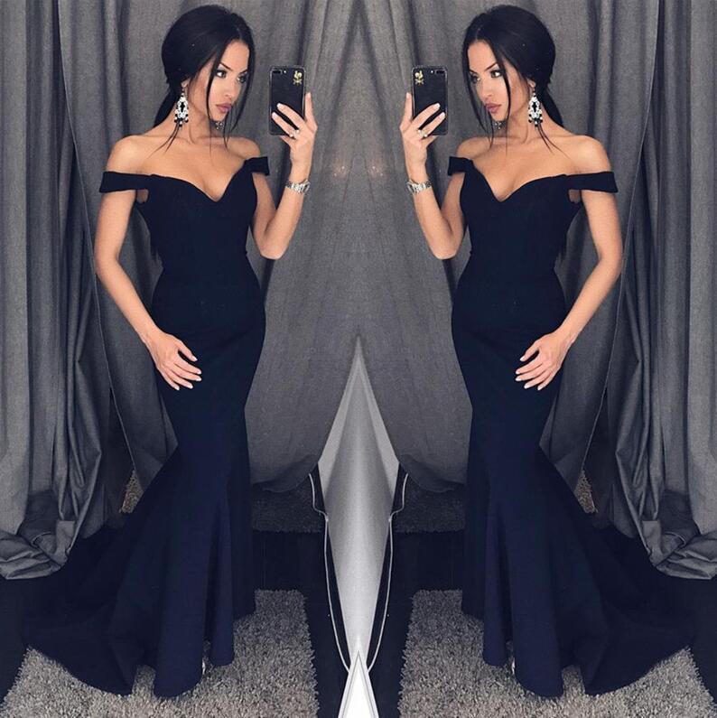 Mermaid Navy Prom Dress For Teens, Prom Dresses, Graduation School Party Gown