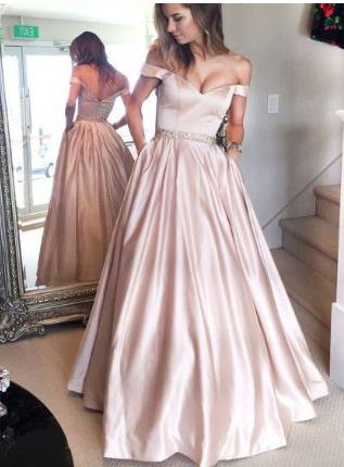 Off the Shoulder Prom Dress Long, Evening Dress, Dance Dresses, Graduation School Party Gown
