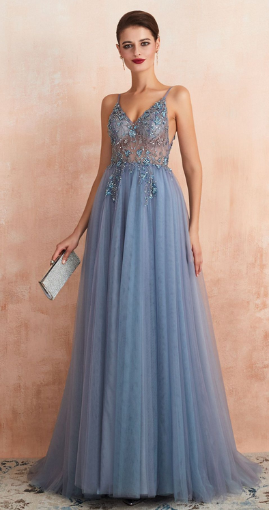 Sexy Beading Long Prom Dresses,Evening Dresses,Charming Dance Dress