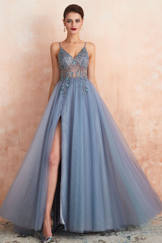 Sexy Beading Long Prom Dresses,Evening Dresses,Charming Dance Dress