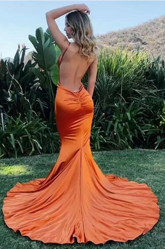 Orange Mermaid Prom Dress , Formal Dress, Evening Dress, Dance Dresses
