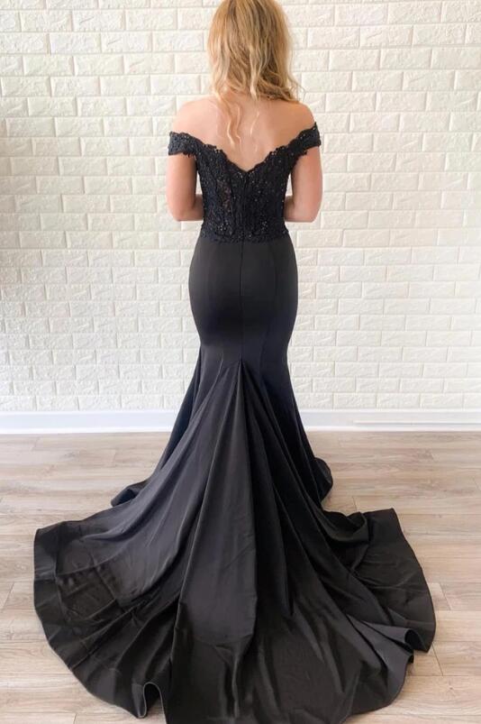 Black Mermaid Prom Dress Long, Formal Dress, Evening Dress, Dance Dresses