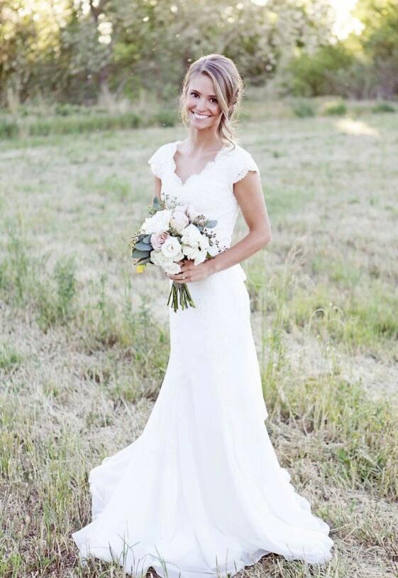 Cheap Wedding Dress with Short Sleeves, Dresses For Wedding, Bridal Gown ,Bride Dress, Dresses For Brides