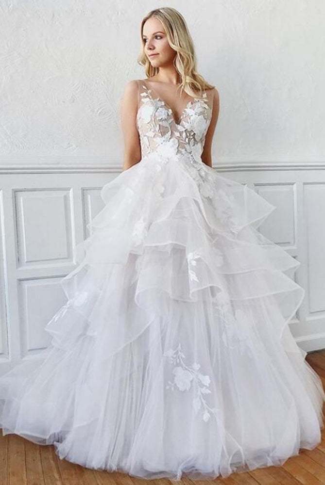 Open Back Ball Gown Wedding Dresses,Bridal Dresses