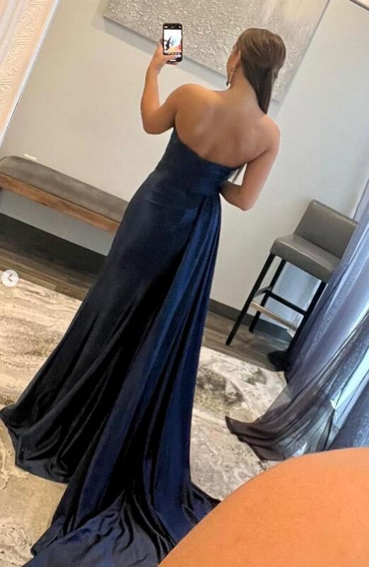 Strapless Long Prom Dresses with slit