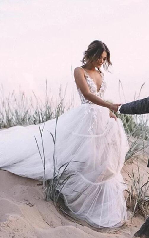 Sexy Bohemian Wedding Dress Boho Beach Wedding Dress For Brides