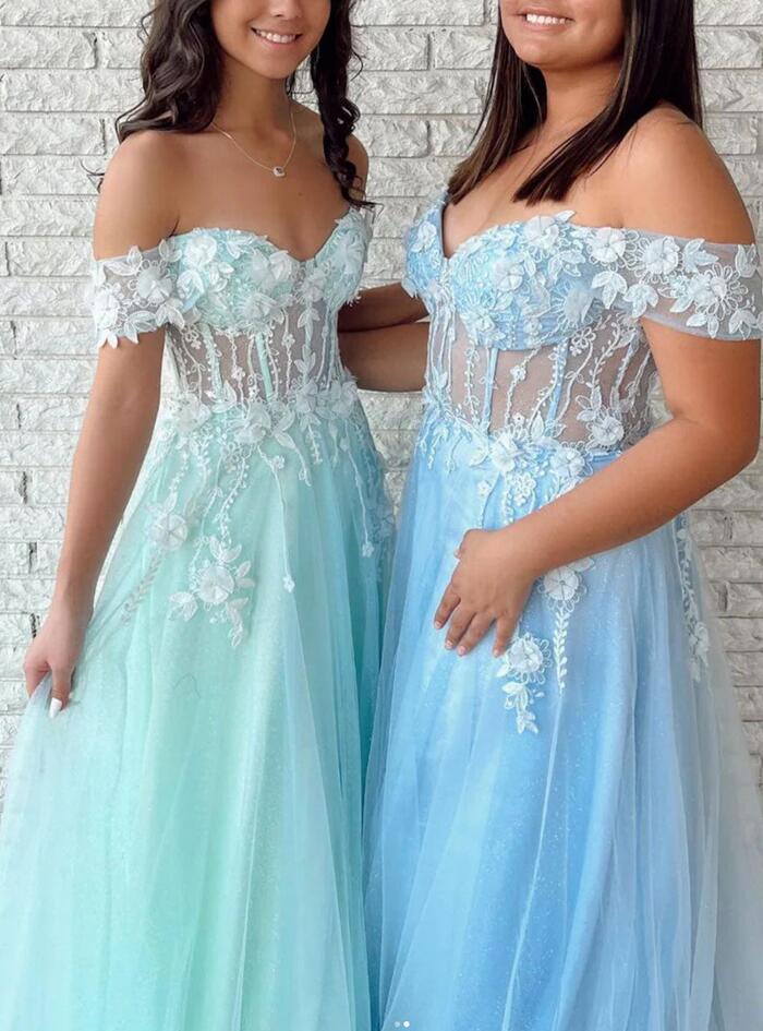 Off the Shoulder Prom Dresses Long, Sexy Graduation School Party Gown