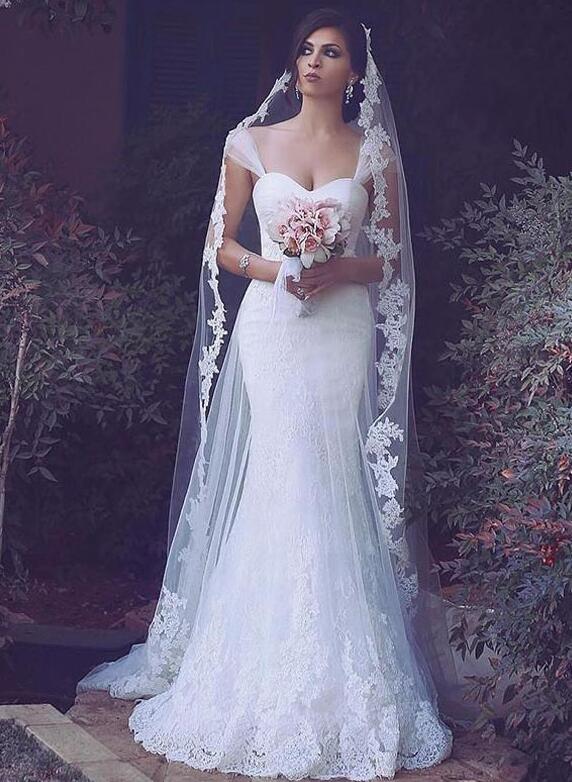 Sleeveless Sweep/Brush Train Mermaid Wedding Dresses DT1413