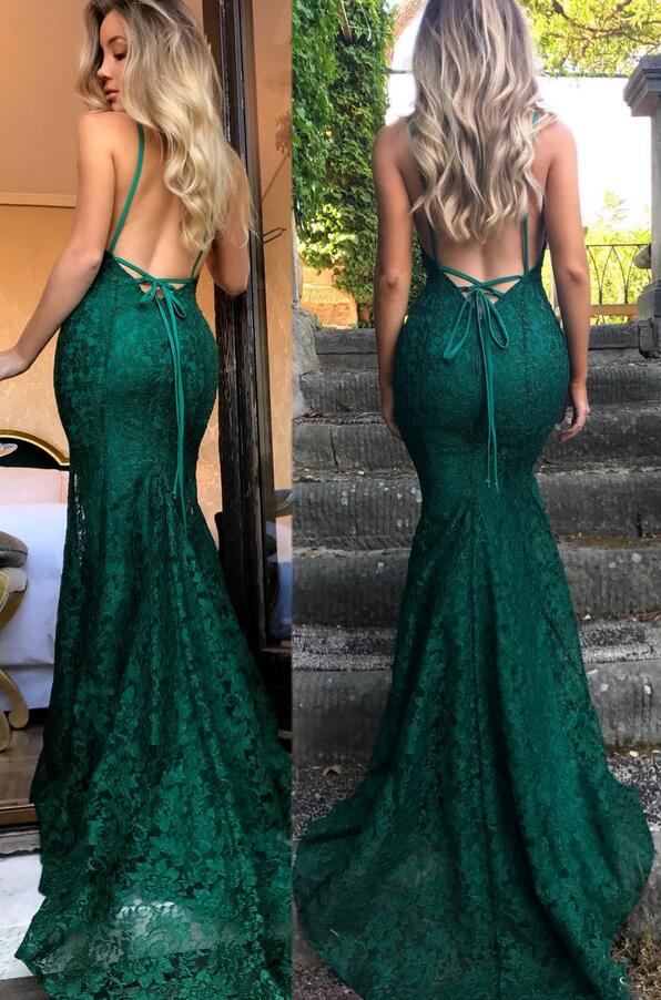 Sparkly Lace Mermaid Long Prom Dresses DT1553