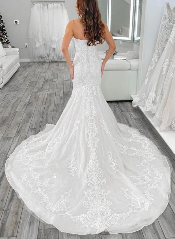 Off the Shoulder Mermaid Tulle/Lace Wedding Dresses DT1560