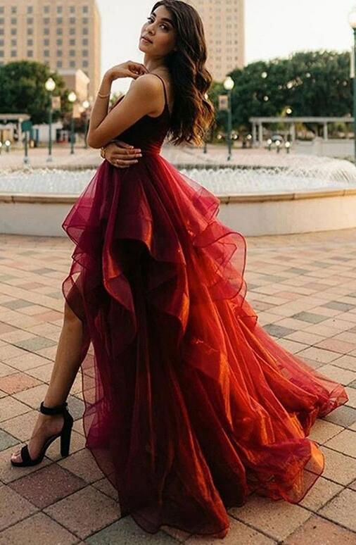 Fluffy Tulle High Low Long Prom Dresses Fluffy Tulle High Low Long Prom Dresses