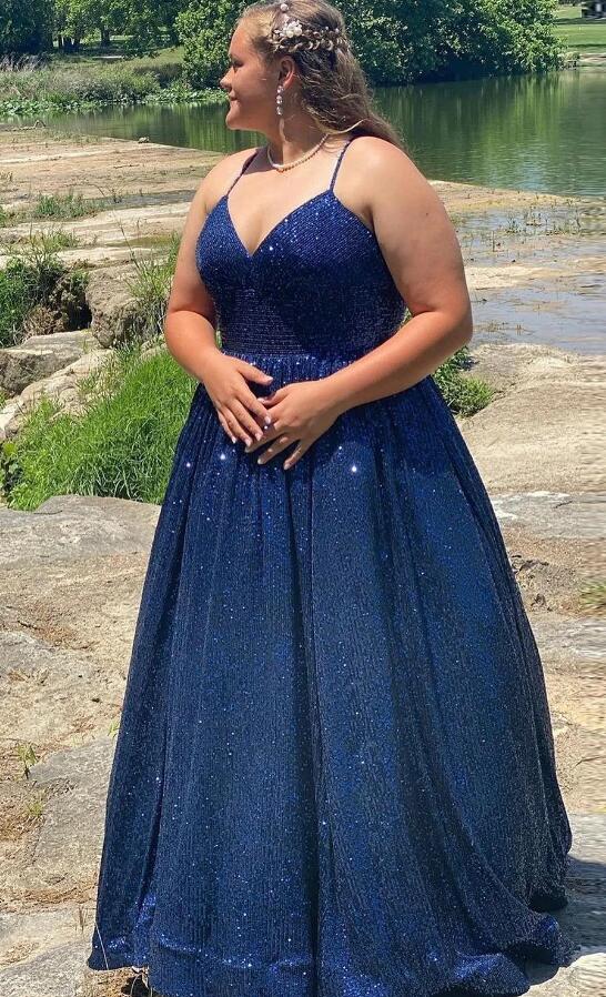 Sparkly Sequins A-Line Long Prom Dresses
