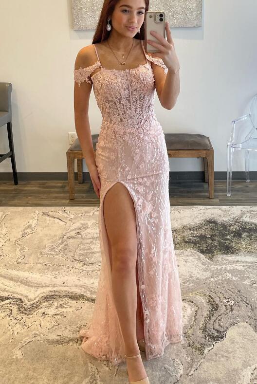 Sparkly Lace Mermaid Long Prom Dresses
