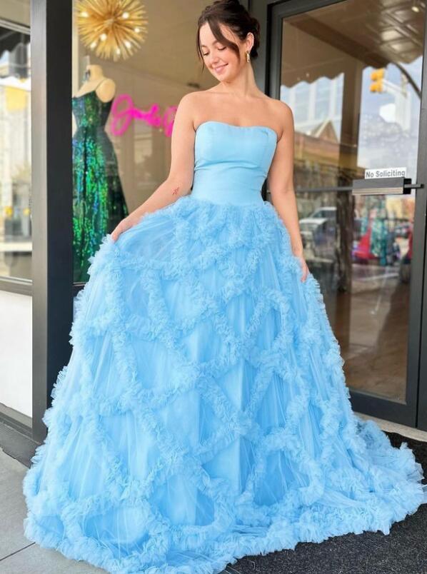 Strapless Prom Dress Long, Wedding Party Dress