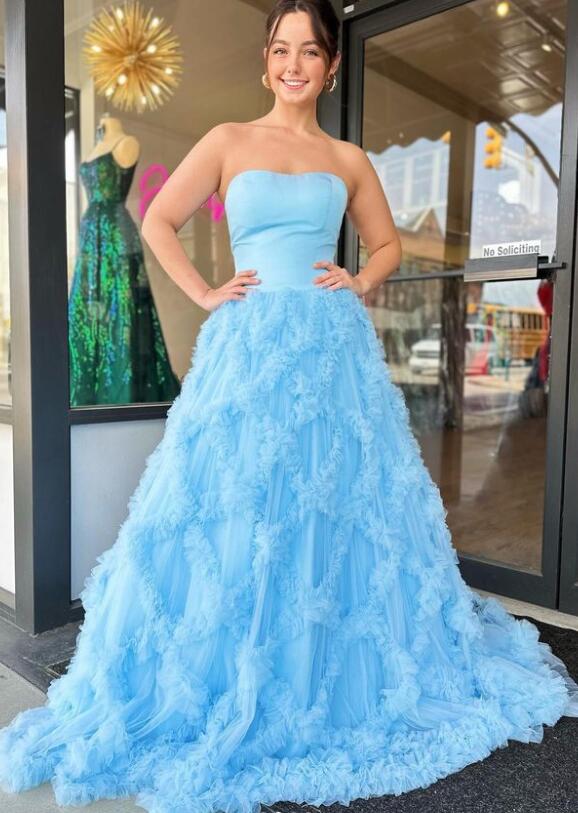 Strapless Prom Dress Long, Wedding Party Dress