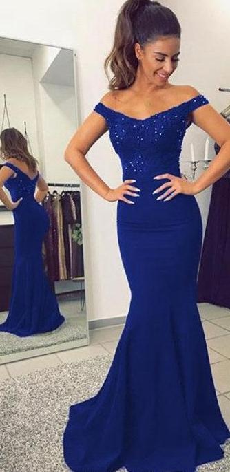 Mermaid Prom Dress Royal Blue Color, Dresses For Graduation Party, Evening Dress, Formal Dress