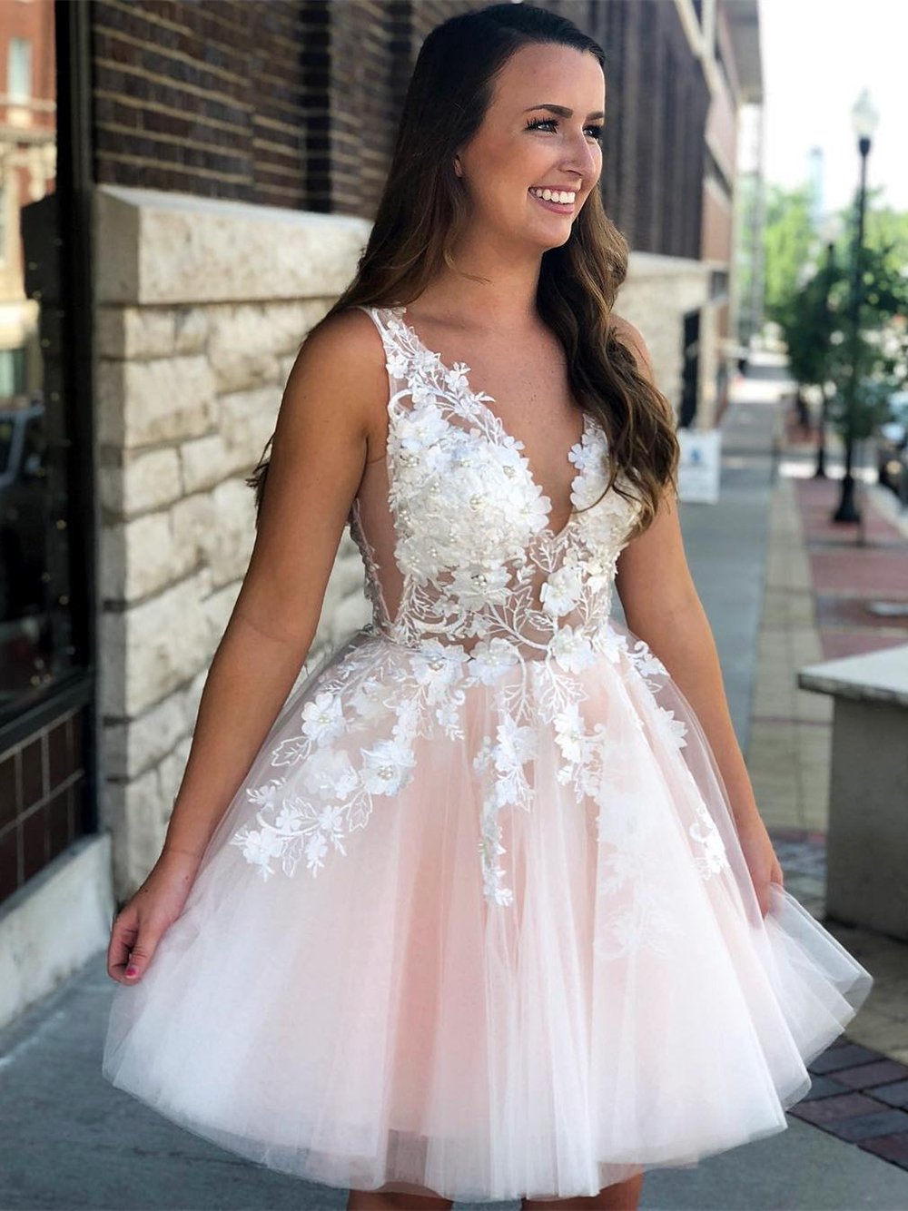 Sexy Homecoming Dress Sheer Top, HOCO Dress, Short Prom Dress ,Back To School Party Dress, Evening Dress, Formal Dress
