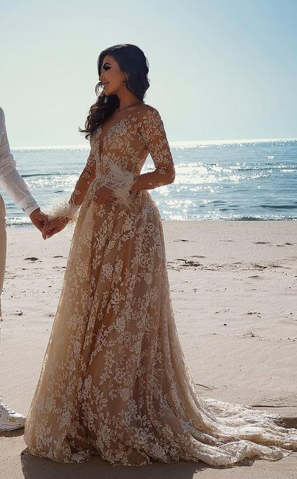 Lace Beach Bridal Dresses,Colored Wedding Dresses