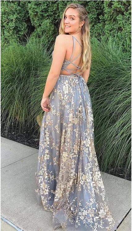 Lace Prom Dress, Long Homecoming Dress, Formal Dress