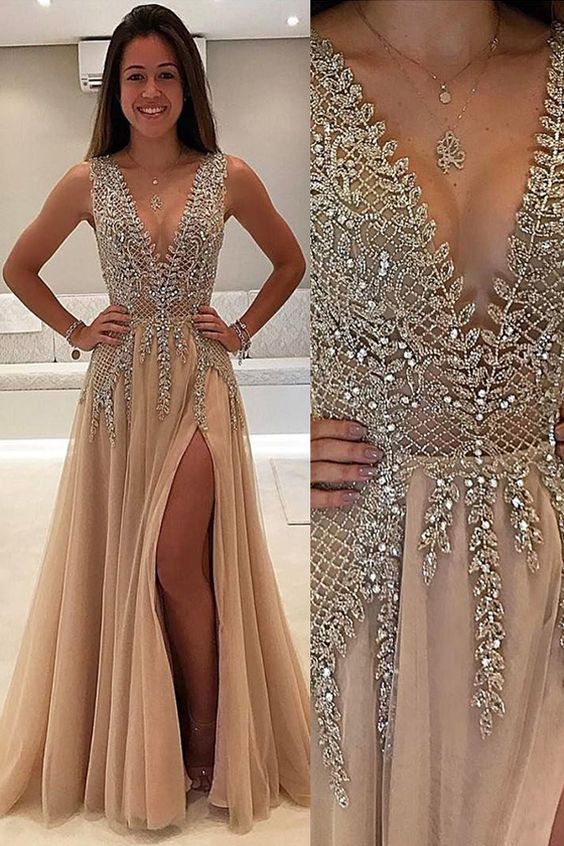 Sexy Shinning Prom Dress, Evening Gown, Graduation School Party Dress, Winter Formal Dress