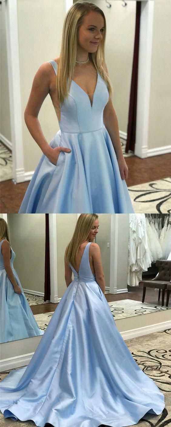 Light Blue Prom Dress Long, Ball Gown, Dresses For Party, Evening Dress, Formal Dress