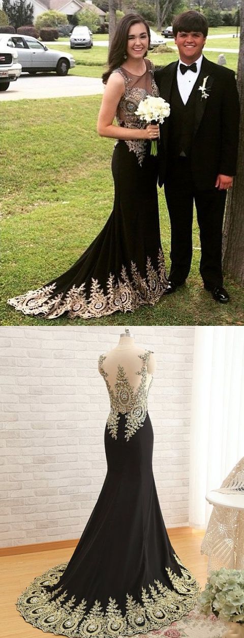 Black Mermaid Prom Dress, Prom Dresses, Evening Gown, Graduation School Party Dress, Winter Formal Dress