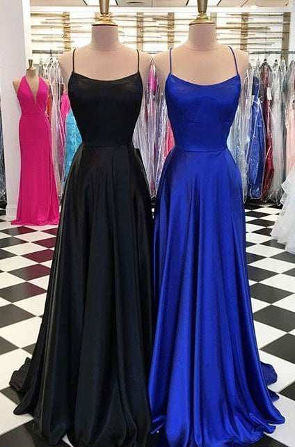 Black And Royal Blue Prom Dress, Evening Gown, Graduation School Party Dress, Winter Formal Dress
