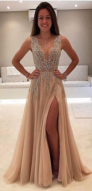 Sexy Prom Dress Slit Skirt, Graduation School Party Dress, Winter Formal Dress