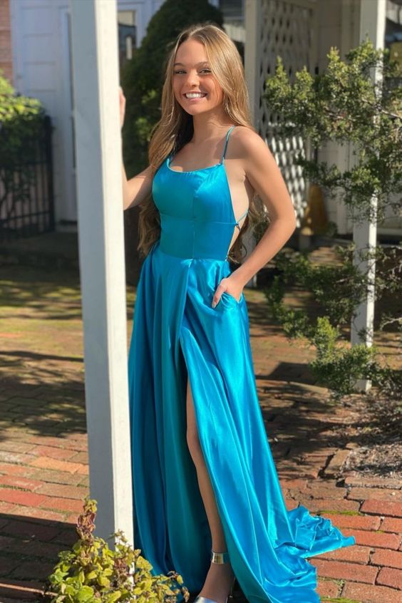 Sexy Prom Dress Slit Skirt, Evening Dress, Dance Dresses, Graduation School Party Gown