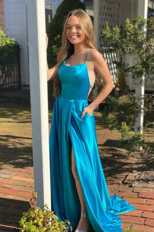 Sexy Prom Dress Slit Skirt, Evening Dress, Dance Dresses, Graduation School Party Gown
