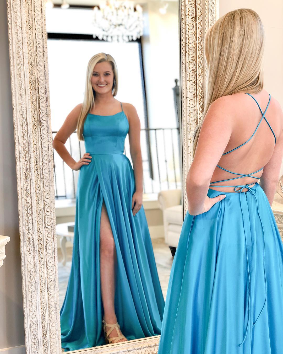 Sexy Backless Prom Dress with Slit, Prom Dresses For Teens, Dresses For Party, Formal Dress, DT0422
