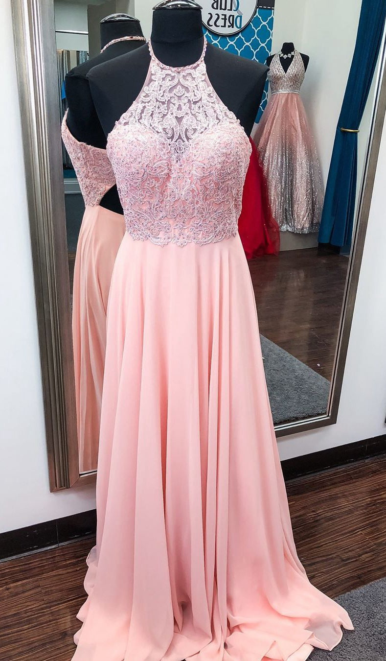 Long Prom Dress Halter Neckline, Dresses For Graduation Party, Evening Dress, Formal Dress