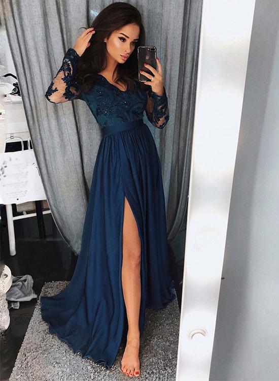 Sexy Prom Dress Slit Skirt, Prom Dresses, Evening Gown, Graduation School Party Dress, Winter Formal Dress Sexy Prom Dress Slit Skirt, Prom Dresses, Evening Gown, Graduation School Party Dress, Winter Formal Dress