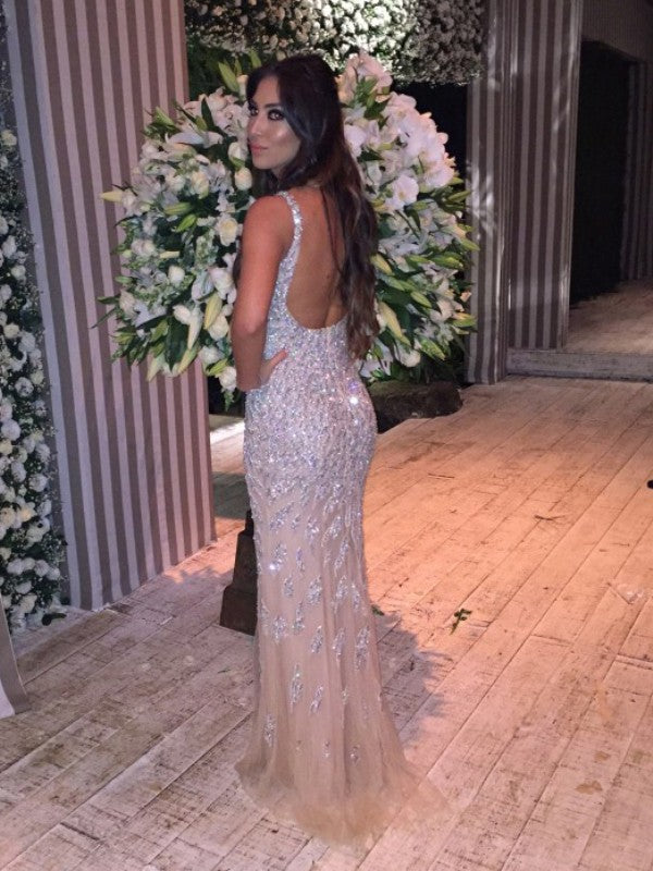 Beaded Prom Dress Long, Prom Dresses, Pageant Dress, Evening Dress, Ball Dance Dresses, Graduation School Party Gown