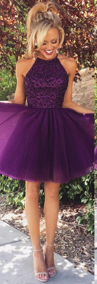 Purple Homecoming Dress 2023, Short Prom Dress ,Dresses For Graduation Party, Evening Dress, Formal Dress