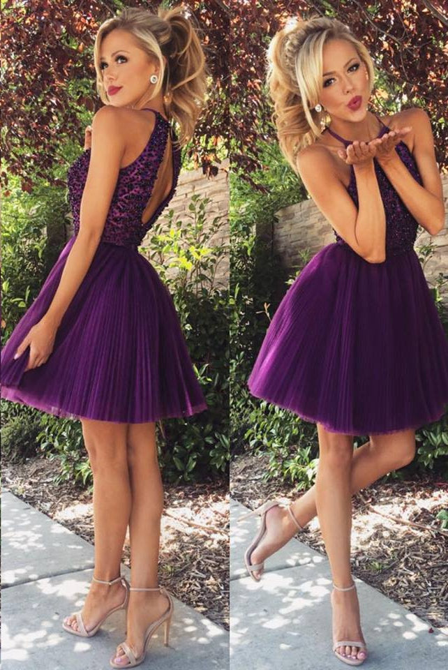 Purple Homecoming Dress 2023, Short Prom Dress ,Dresses For Graduation Party, Evening Dress, Formal Dress