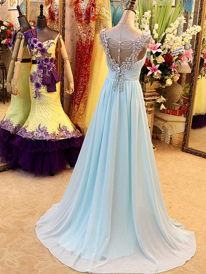 Chiffon Prom Dress, Prom Dresses, Evening Gown, Graduation School Party Dress, Winter Formal Dress