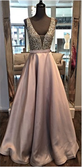 Prom Dress Deep V Neckline, Evening Gown, Graduation School Party Dress, Winter Formal Dress
