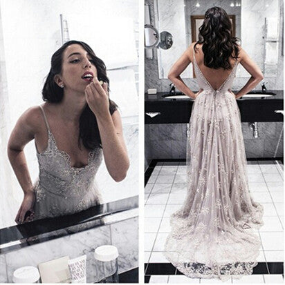 Backless Prom Dress Deep V Neckline, Evening Gown, Graduation School Party Dress, Winter Formal Dress Backless Prom Dress Deep V Neckline, Evening Gown, Graduation School Party Dress, Winter Formal Dress