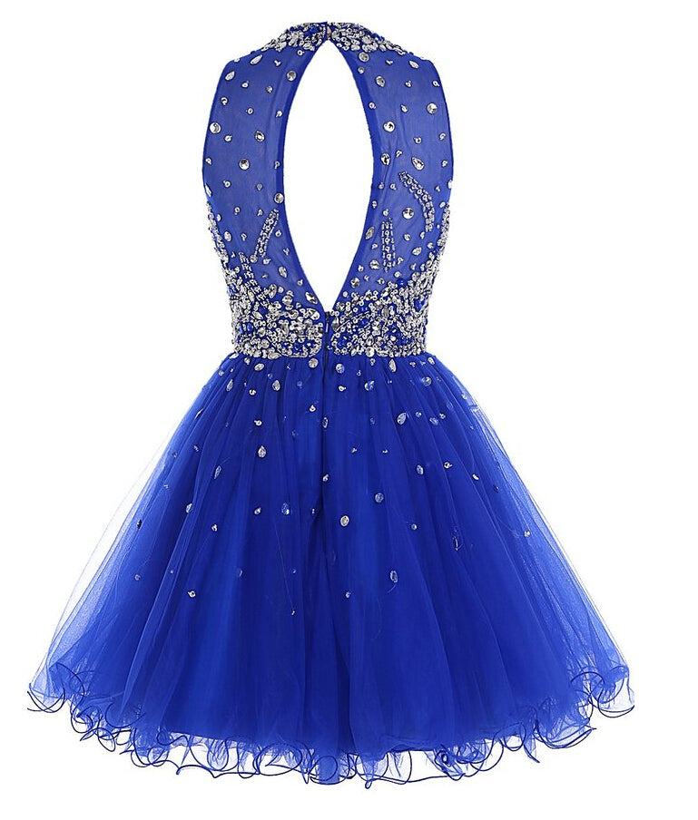 2023 Homecoming Dress High Neckline, Short Prom Dress ,Back To School Party Dress, Evening Dress, Formal Dress