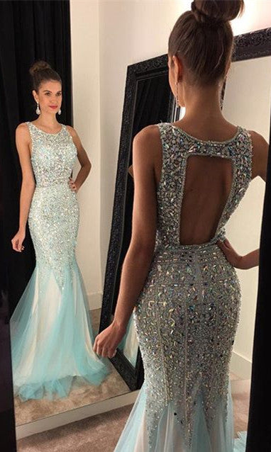 Prom Dress For Teens Full of Stones, Prom Dresses, Evening Gown, Graduation School Party Gown, Winter Formal Dress