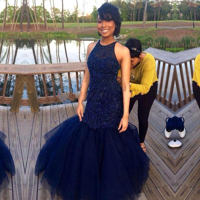 Navy Fitted Prom Dress For Teens, Prom Dresses, Evening Gown, Graduation School Party Gown, Winter Formal Dress
