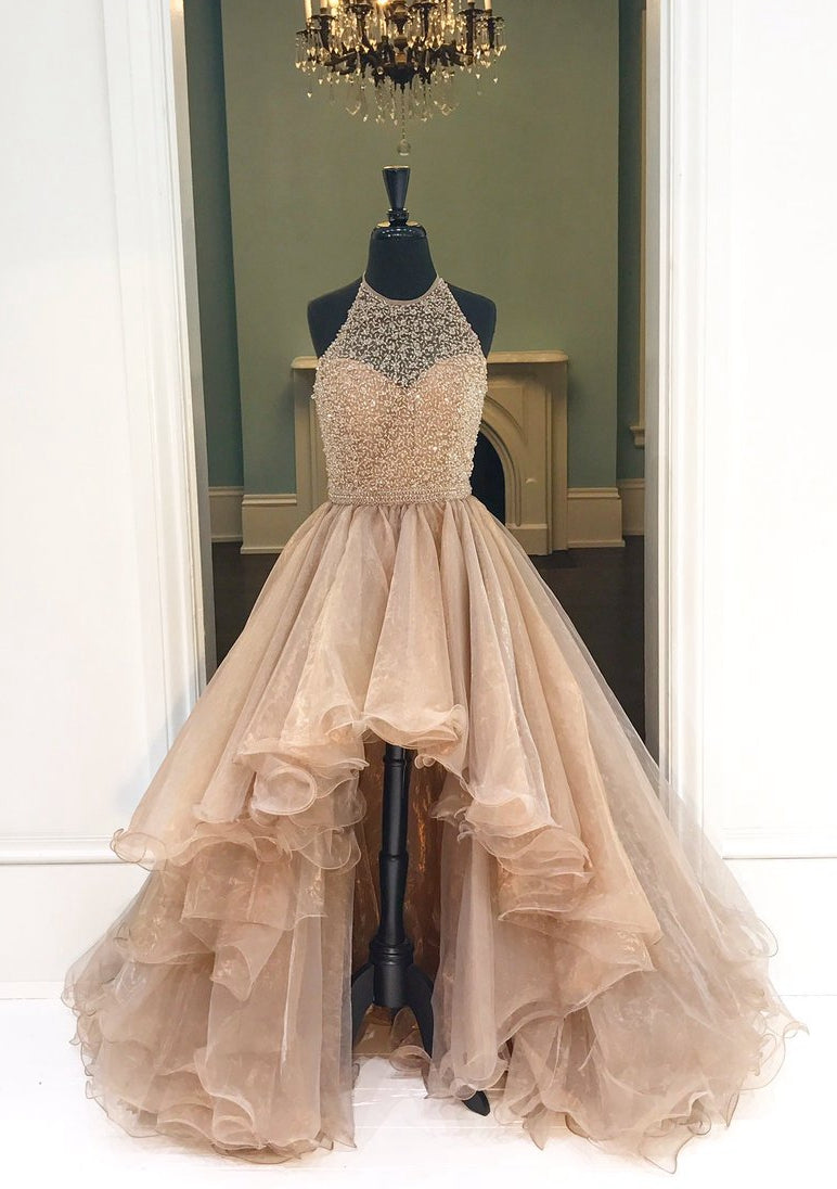 High Low Prom Dress For Teens, Prom Dresses, Evening Gown, Graduation School Party Gown, Winter Formal Dress High Low Prom Dress For Teens, Prom Dresses, Evening Gown, Graduation School Party Gown, Winter Formal Dress