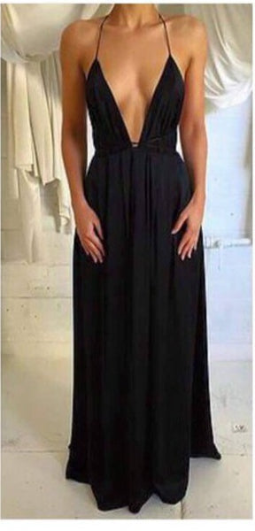 Sexy Black Prom Dress For Teens, Prom Dresses, Graduation School Party Gown,